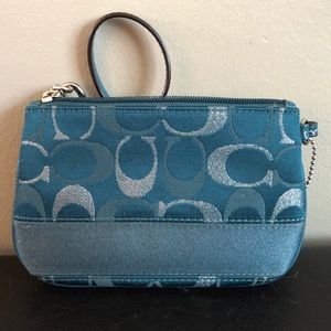 Coach Signature Stripe Metallic Wristlet